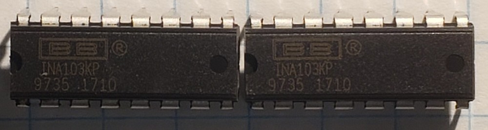 2 Burr Brown INA103KP Instumentation Amplifier NOS 9735 1710 16 pin DIP MIC PRE