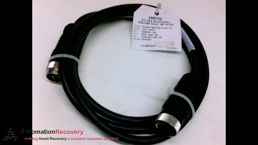 EMPIRE WIRING CABLE EWS-9444-M2 , BLACK 3 PIN POSITION MALE /FEM 2M, NEW #201845