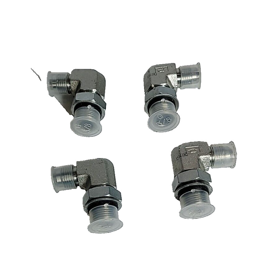 LOT OF 4 NEW Parker Electrical Fitting SMA-06 Elbow 3/8 O RING 90 DEGREE, STEEL