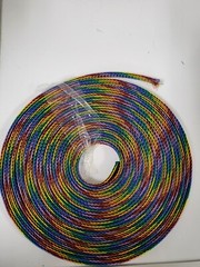25 FT 3/8″ RAINBOW WITH BLACK STRIPE PET EXPANDO SLEEVING BRAID