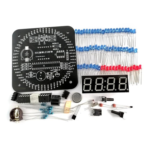 DIY Rotating LED Alarm Electronic Digital Clock parts Kit Learning Board DS1302