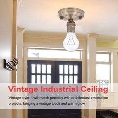 Bronze Electroplated Vintage Industrial Iron Lamp Bulb Ho Color: Bronze