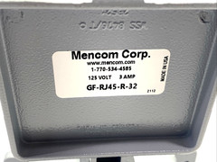 Mencom GF-RJ45-R-32 Panel Interface Connector with GFCI Duplex outlet, RJ45