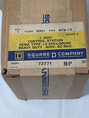 Square D Heavy Duty 600V AC Unit Control Station “Stop” 9001-KYK-15