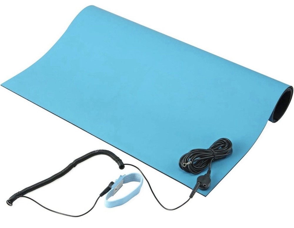 MWRF ESD Anti-Static Mat Kit with Wrist Strap & Grounding Cord 0.07”, (18”x47”)