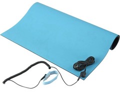 MWRF ESD Anti-Static Mat Kit with Wrist Strap & Grounding Cord 0.07”, (18”x47”)