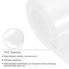 Battery Wrap 30mm Flat 34ft PVC Heat Shrink Tube Wraps White