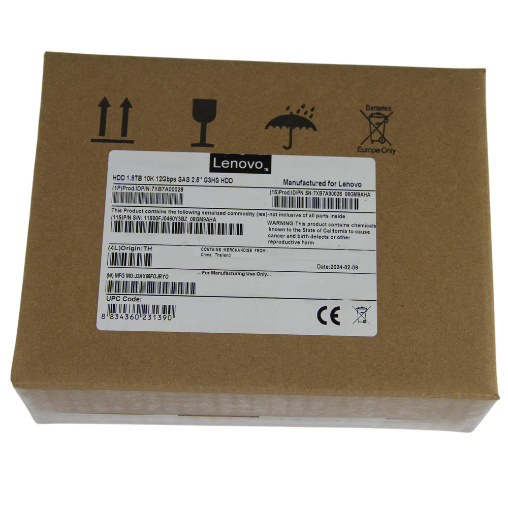 New Lenovo ThinkSystem 00YK017 7XB7A00028 2.5″ 1.8TB 10K SAS 12G Hard Drive