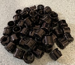 Qty 50 – HEYCO K500-250 Part #2057 – 1/2″ Black Snub Bushing Grommet – ID 1/4″