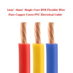 1mm²~6mm² Single Core BVR Flexible Wire Pure Copper Cores PVC Electrical Cable
