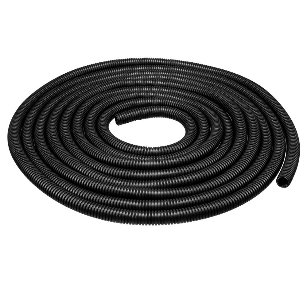 6.7 M 12 x 15.8 mm PP Flexible Corrugated Conduit Tube for Garden,Office Black