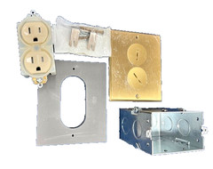 LEVITON BRASS FLOOR/WALL OUTLET 25249-TFB (BRAND NEW)