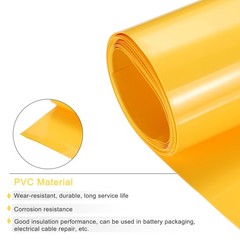 Battery Wrap Heat Shrink Tubing 51mm Dia 80mm Flat 8 Feet Yellow
