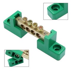 Brass Terminal Bus Bar 4 Position Screw Terminal Grounding Strip Block