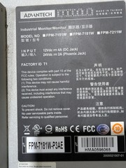 Advantech FPM-7181W-P3AE 18.5in Industrial Touch Monitor WXGA IP65 FPM-7181W