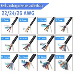 2/3/4/5~25 Multi-Core Cable Signal shielding Wire Automotive Marine OD 3.2-7.2mm