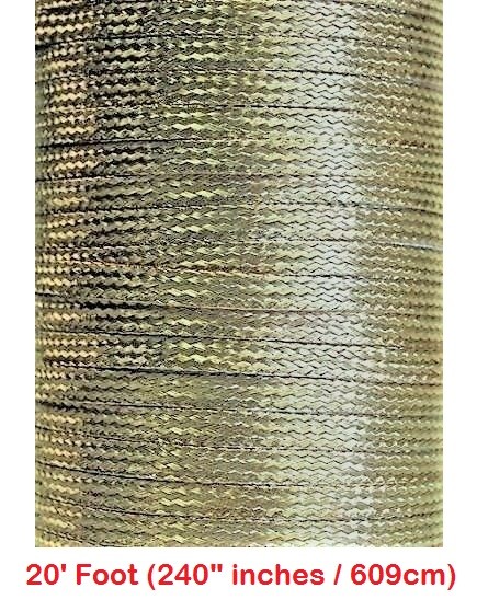 20′ (609cm) x 0.35″, Copper Ground Strap, Tin Plated, Cable/Wire, Flat Braided