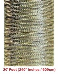 20′ (609cm) x 0.35″, Copper Ground Strap, Tin Plated, Cable/Wire, Flat Braided