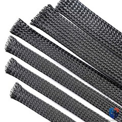 PET Braided Cable Sleeving, Auto Wire Harnessing Sheathing Black Ø1mm to 100mm