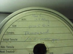 BERYLLIUM COPPER (ALLOY 25) TEMPERED .005 WIRE- 155,000 PSI (15′) UNCOATED