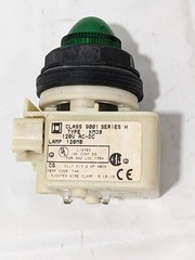Square D Pilot Light 120V, 30mm, Green Lens 9001-SKP38G9