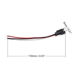 JST SM 2 Pin 2Pack Plug Male Female 20cm EL Wire Cable Cord Connector 2.54mm