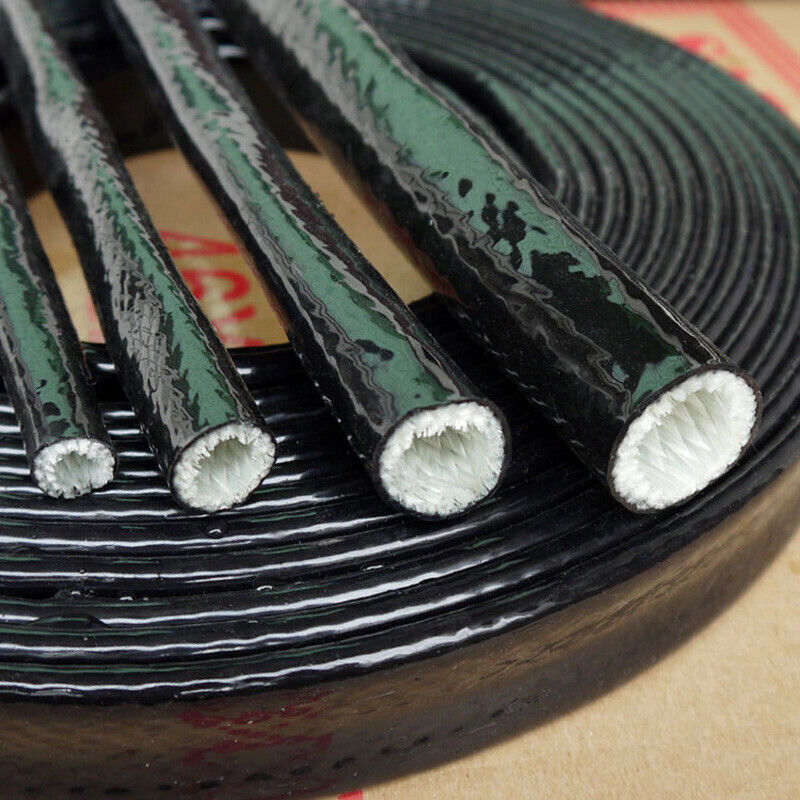 Φ4-70mm Silicone/Fibreglass Fire Sleeving HIGH TEMP Sleeve Insulating Hose Black