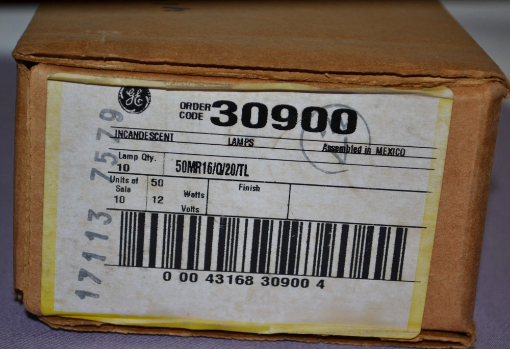 GE 50MR16/Q/20/TL 12V 50W Halogen Twist Lock Flood Light Bulb – 10 Pack — New