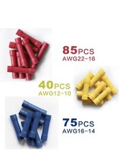 ELECFUN 200 pcs Insulated Straight Wire Butt Splice Connectors Kit