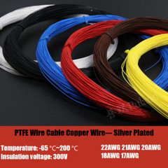 17AWG-22AWG PTFE Silver Plated Copper Cable 0.35mm²~1mm² Flexible Stranded Wire