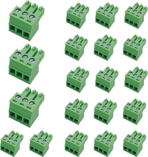 3.81mm 3 Pin Phoenix PCB Screw Terminal Block Plug Connec Size: 3 Pin (20 Pcs)