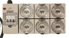 Portable Power board adapter 32 Amp 1 phase 3 pin to 6 x 240v RCBO 10A outlets