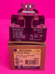 Square D 8501C06V20 Ser C Power Relay SPST NO 30A @300VAC Coil 120V 50/60HZ