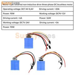 DC9V 12V 24V 100000RPM Ultra High Speed BLDC 3-Phase Brushless Motor with Fan