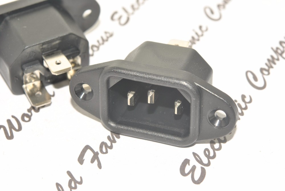 1pcs – SCHURTER IEC Inlet C14 Socket AC 10A 250VAC – 6162.0058