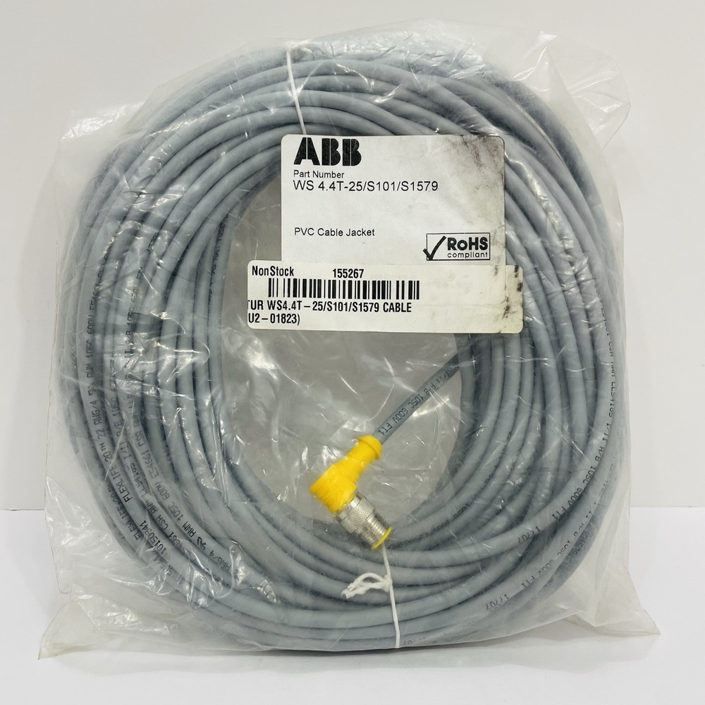 Turck WS4.4T-25/S101/S1579 M12 EuroFast 90° 4-Pin Male, 25 Meters, Single Ended