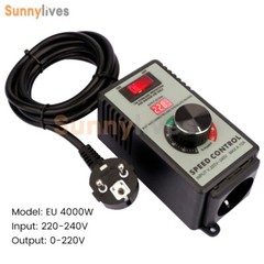 4000W Electronic Voltage Regulator Stepless AC Motor Speed Controller 110V/220V