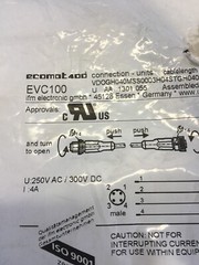 NEW, IFM, EVC100, PATCHCORD CONNECTION, 250V/350V, 4A. (1F-2)