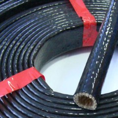 Silicone Fibreglass Fire Sleeving High Temp Insulating Hose Black 4mm~100mm