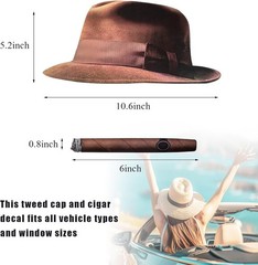 Funny Driving Car Decal with Hat and Cigar – Waterproof Window Color: Style C