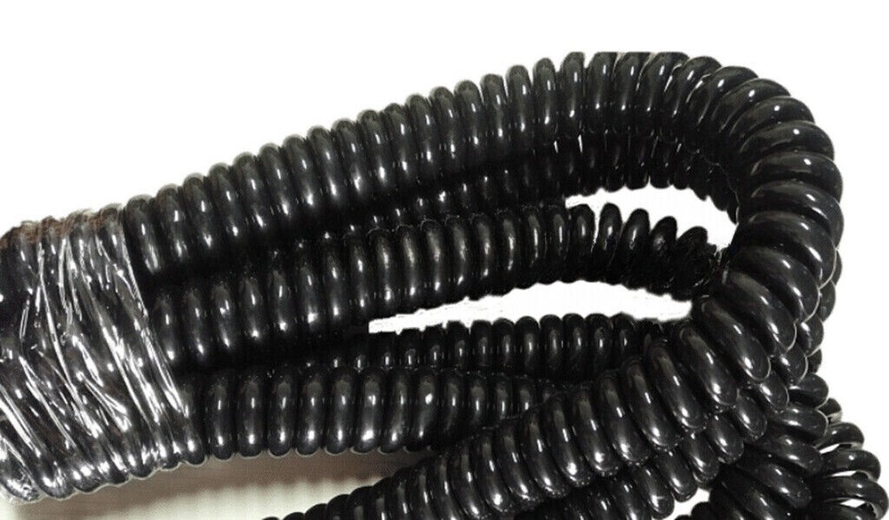 Spring spiral wire and cable 8 core black power cord expandable wire