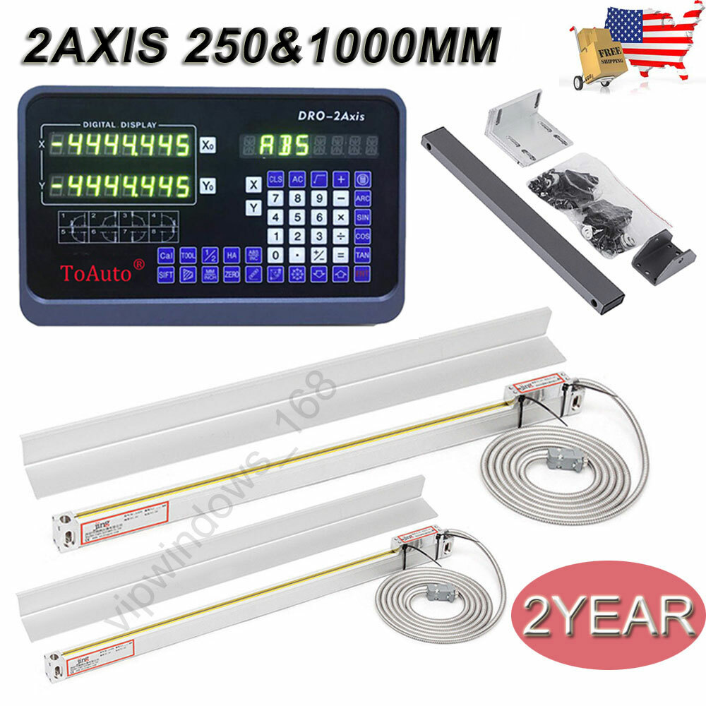 Bridgeport Mill 2Axis Digital Readout 5µm Linear Scale Glass Encoder 250&1000mm