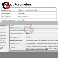 13S 48V 30A 18650 Li-ion Battery Protection Board BMS w/ Equalization for E-bike