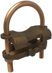 Ilsco GPL-34, 2″ IPS, 2/0 to 250 KCMIL, Bronze/Copper, U-Bolt Ground Clamp , 1pc