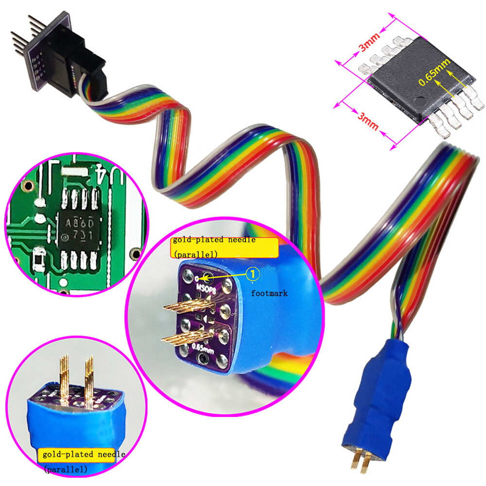 MSOP8 Microchip Probe TVSP8 Patch Pin Burning Spring Thimble 0.65mm Programmer