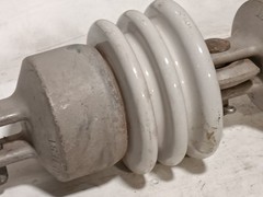 Porcelain high-voltage electrical insulator, 45 Ft/Lb, 6-3/0 ACSR, 6-4/0 AL