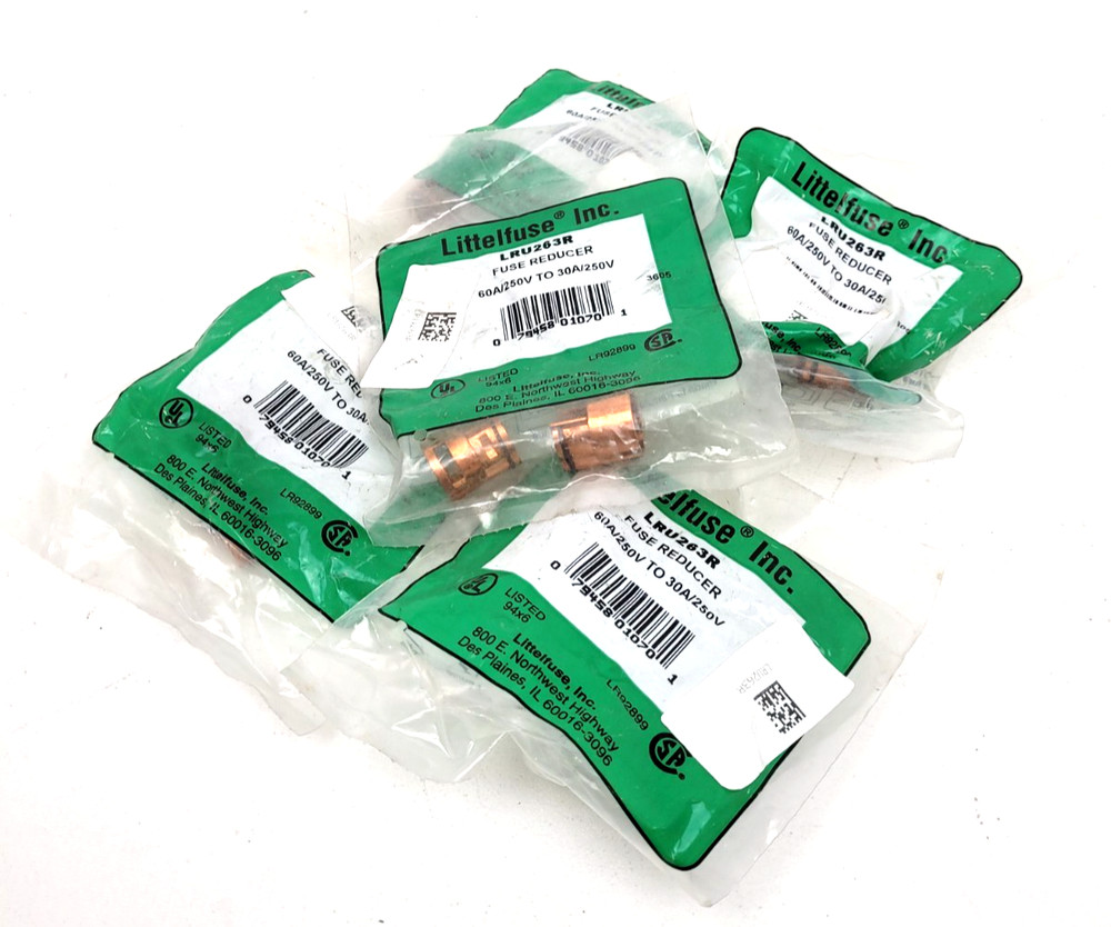 Lot of 5 – (2) LRU263R Littelfuse Fuse Reducers – Next Day Option – New
