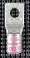 BURNDY YAV25LTC38FX AWG 1/0 1-HOLE STANDARD BARREL LUG – LOT OF 5 / NEW NO BOX