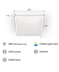 Commercial Electric 2×2 LED Flat Panel Color Changing Minor Item Damage-2 Pack