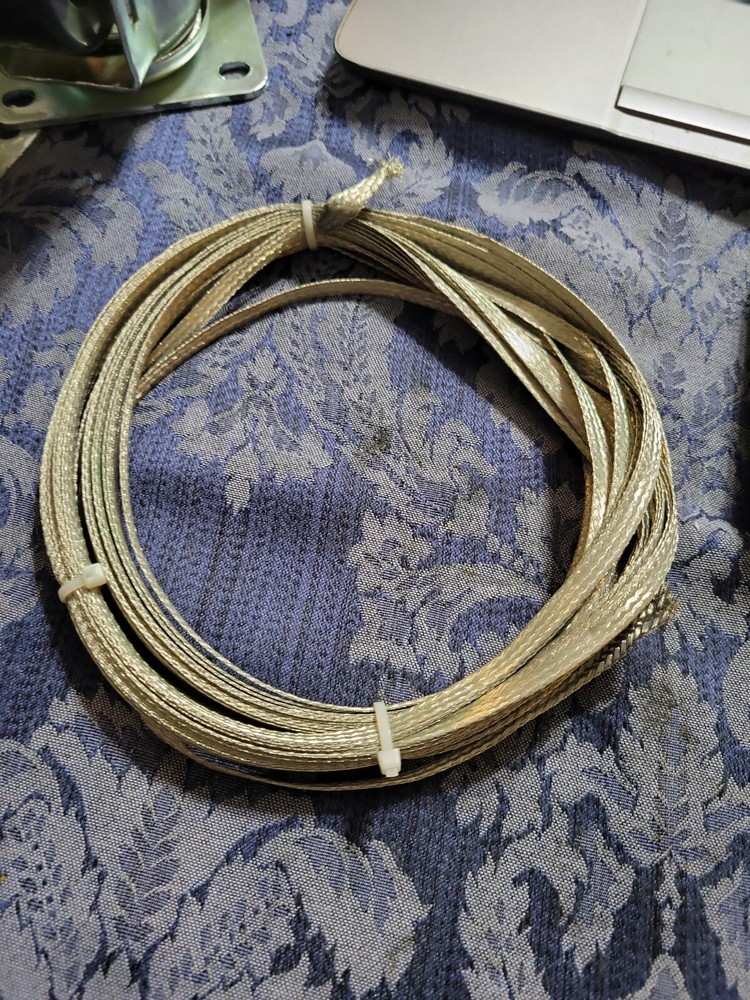 (7D2) 50 Ft’ Flat Braided Tinned Copper Wire 1/4″ Wide Ground Strap USA